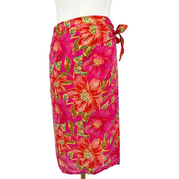Beach Riot Melanie Sarong Swim Coverup in Miami Peony Pink Floral One Size - Picture 4 of 5